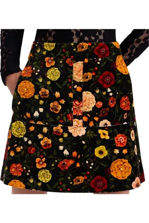 La DoubleJ Nederdel, Dame, Flerfarvet, XL, Bomuld, Retro Patch Pocket A-Line Mini Nederdel