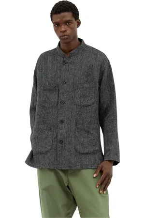 ENGINEERED GARMENTS Jakke, Herre, Grå, S, Linned, Stribet Linned Skjorte med Krave