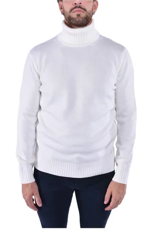 KANGRA CASHMERE Strik, Herre, Hvid, S, Uld, Uld Turtleneck Sweater