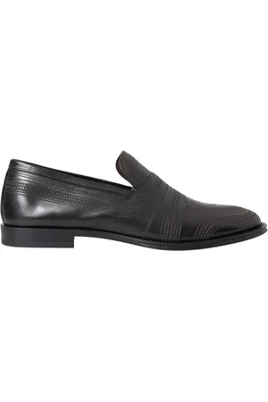 Dolce & Gabbana Sko, Herre, Sort, 39 EU, Læder, Sort Læder Loafer Kjolesko
