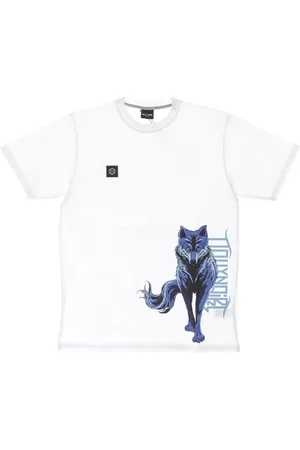 DOLLY NOIRE Top, Herre, Hvid, XL, Bomuld, Ulve Tee Hvid Kortærmet T-shirt