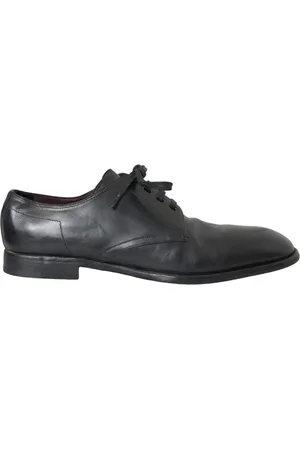 Dolce & Gabbana Sko, Herre, Sort, 44 EU, Uld, Sort Lder Derby Kjole Sko