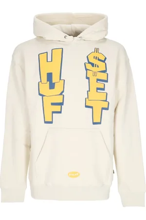 Huf Sweathshirts & Hoodies, Herre, Hvid, L, Bomuld, Anthem Po Hoodie Langærmet