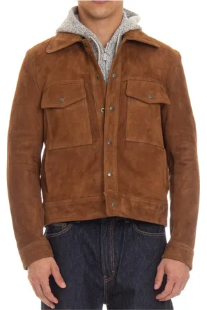 SALVATORE SANTORO Jakke, Herre, Brun, 2XL, Brun knap-op jakke med lommer