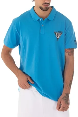 Roberto Cavalli Top, Herre, Blå, 2XL, Bomuld, Herre Logo Polo Skjorte