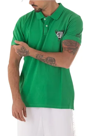 Roberto Cavalli Top, Herre, Grøn, XL, Bomuld, Herre Logo Polo Skjorte