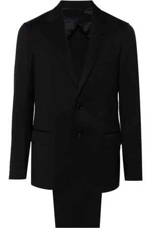 LARDINI Jakkesæt, Herre, Blå, 2XL, Uld, Blå ulddragt med broche detalje