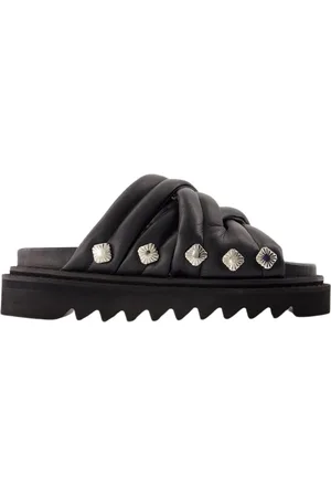 TOGA PULLA Sko, Dame, Sort, 35 EU, Læder, Sorte Læder Sandaler - Slip-On Stil