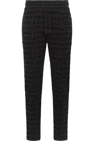 Carlo Colucci Bukser, Herre, Sort, S, Uld, Sweatpants med unikt design
