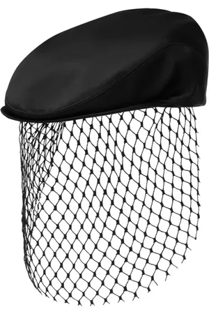 Dolce & Gabbana Tilbehør, Dame, Sort, 57 CM, Sort Slør Detalje Flad Krone Hat