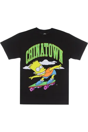 MARKET Top, Herre, Sort, M, Bomuld, Simpsons Sort Tee med Logo Print