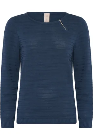 Skovhuus Strik, Dame, Blå, M, Uld, Struktureret Pullover Jeans Blå
