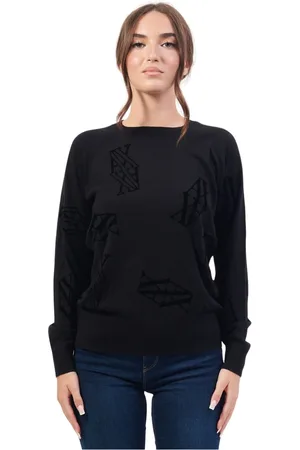 Armani Exchange Sweathshirts & Hoodies, Dame, Sort, M, Sort sweater med broderet logo