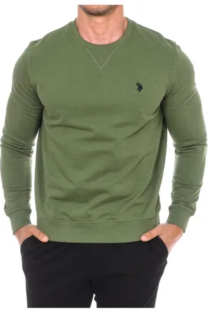 U.S. Polo Assn. Strik, Herre, Grøn, L, Bomuld, Rundhals Sweatshirt