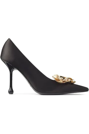 Jimmy Choo Sko, Dame, Sort, 37 1/2 EU, Læder, Sort Metal Pumps Ixia Stil