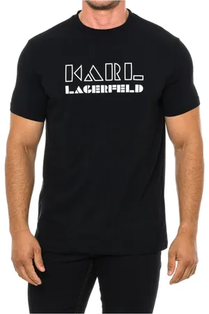 Karl Lagerfeld Top, Herre, Sort, L, Bomuld, Kortærmet T-shirt Klassisk Stil