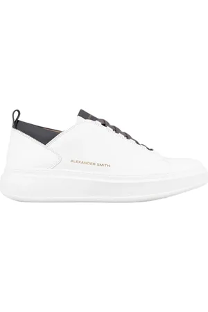 Alexander Smith Sko, Herre, Hvid, 41 EU, Læder, Wembley Læder Sneaker Hvid Mørkegrå