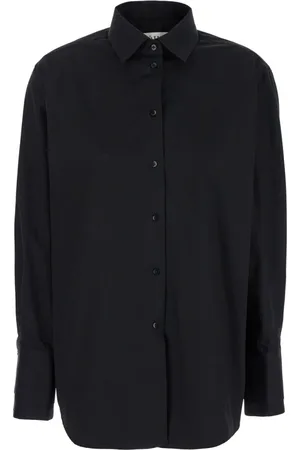 Rohe Bluser & Skjorter, Dame, Sort, M, Sort Skjorte med Dobbelt Manchet