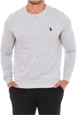 U.S. Polo Assn. Strik, Herre, Grå, M, Bomuld, Rund hals sweatshirt
