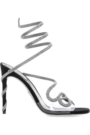 RENE CAOVILLA Sko, Dame, Grå, 37 EU, Elegant Sorte Sandaler med Stil V547