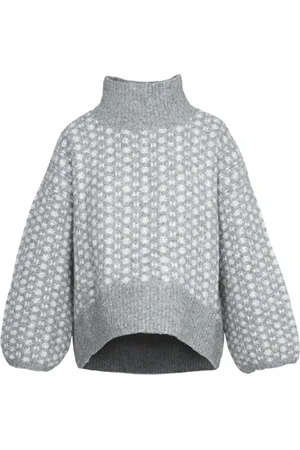 Hest Strik, Dame, Grå, XS, Uld, Mørkegrå Melange Logo Sweater