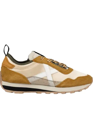Munich Sko, Dame, Flerfarvet, 36 EU, Nylon, Beige Retro Sneaker med Dobbelt Sål