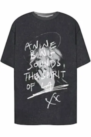 ANINE BING Top, Dame, Sort, S, Bomuld, Sort Kent Tee Spirit Vasket Sort