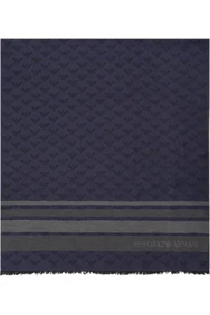Emporio Armani Tilbehør, Herre, Blå, ONE SIZE, Blå Tørklæde Kollektion