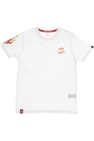 Alpha Industries Top, Herre, Hvid, M, Bomuld, Flame Tee Hot Wheels T-Shirt