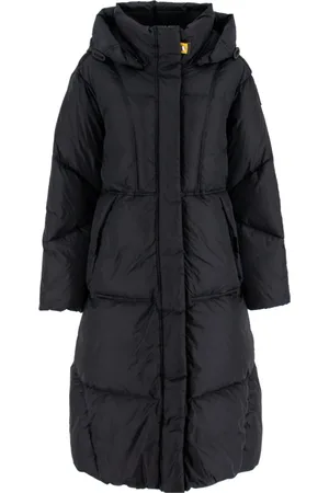 Parajumpers Frakke, Dame, Sort, XS, Uld, Lang Dunjakke med Aftagelig Hætte