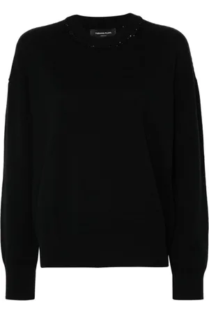 Fabiana Filippi Strik, Dame, Sort, S, Cashmere, Sort Jersey Top