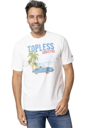 MC2 SAINT BARTH Top, Herre, Hvid, S, Hvid Topless Addicted T-shirt