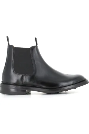 TRICKERS Sko, Herre, Sort, 42 EU, Uld, Sort Chelsea Flade Sko