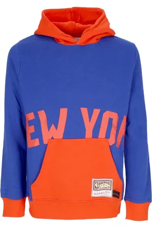 Mitchell & Ness Sweathshirts & Hoodies, Herre, Blå, XL, Bomuld, NBA Big Face Hoodie Hardwood Classics