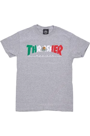 Thrasher Top, Herre, Grå, XL, Bomuld, Mexico Revista Tee Grå Herre T-shirt