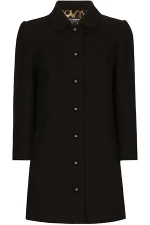 Dolce & Gabbana Frakke, Dame, Sort, XL, Uld, Logo Frakke i Sort Uldblanding