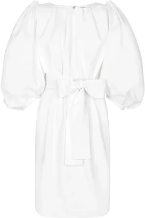 Dolce & Gabbana Kjole, Dame, Hvid, 2XS, Bomuld, Hvid Bomuld Puffærme Kjole