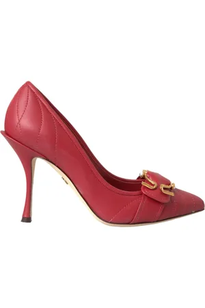 Dolce & Gabbana Sko, Dame, Rød, 36 EU, Læder, Rød Hengivenhed Læder Hæle Pumps Sko