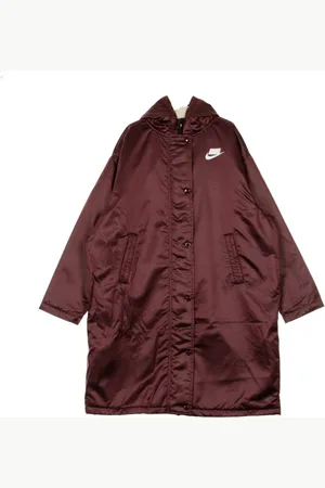 Nike Frakke, Dame, Brun, M, Uld, Nat Maroon Parka Lang Jakke Kvinder