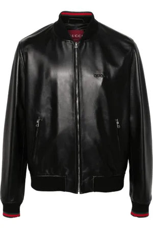 Gucci Jakke, Herre, Sort, L, Uld, Broderet Sort Bomberjakke