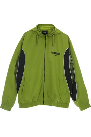 Huf Jakke, Herre, Grøn, S, Polyester, Grøn Track Jacket med reflekterende detaljer