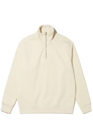 Denham Sweathshirts & Hoodies, Herre, Hvid, XL, Bomuld, Moderne Half Zip Sweater
