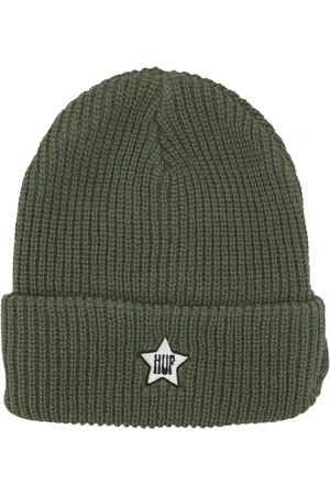 Huf Tilbehør, unisex, Grøn, ONE SIZE, Uld, Ribbet Visor Beanie Avocado Herre Hat