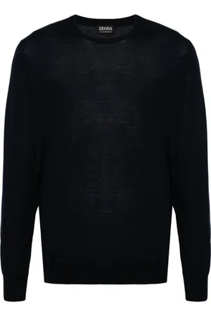 Ermenegildo Zegna Strik, Herre, Blå, S, Uld, B09 Crewneck Sweater