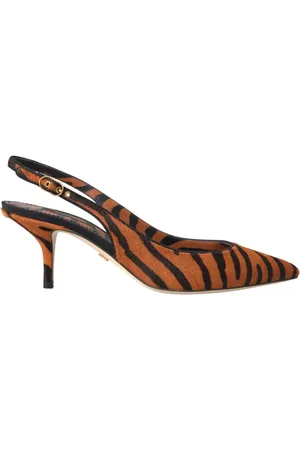 Dolce & Gabbana Sko, Dame, , 36 EU, Læder, Zebra Print Læder Slingback Sandaler