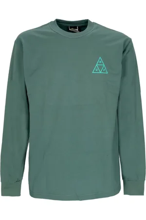 Huf Top, Herre, Grøn, XL, Bomuld, Triangle Langærmet T-shirt Sæt