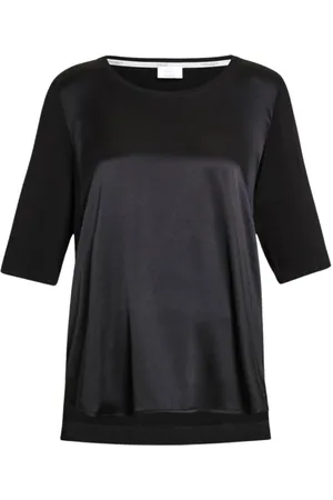 Persona by Marina Rinaldi Top, Dame, Sort, S, Uld, Silke og Jersey T-shirt