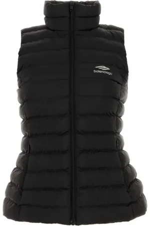 Balenciaga Jakke, Dame, Sort, S, Quiltet Logo Print Vest