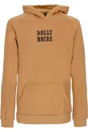 DOLLY NOIRE Sweathshirts & Hoodies, Herre, Brun, XL, Bomuld, Blok Hættetrøje Khaki Langærmet Sweatshirt