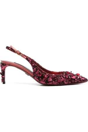 Dolce & Gabbana Sko, Dame, Rød, 37 EU, Læder, Bordeaux Paillet Salon Hårtilbehør
